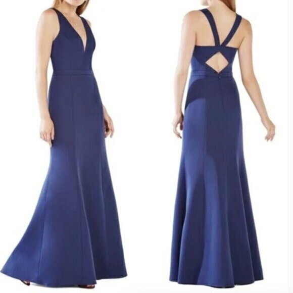 NWT BCBG MaxAzria Riva gown in Deep Navy - Picture 1 of 6